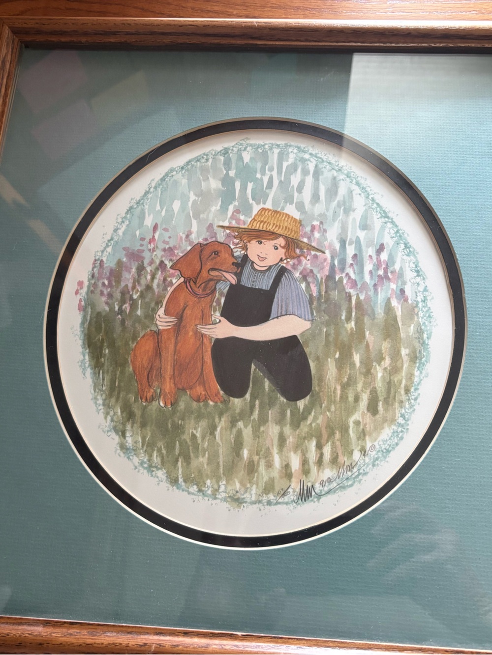 P Buckley Moss Numbered & Signed “Boy & Dog” “Timmy”